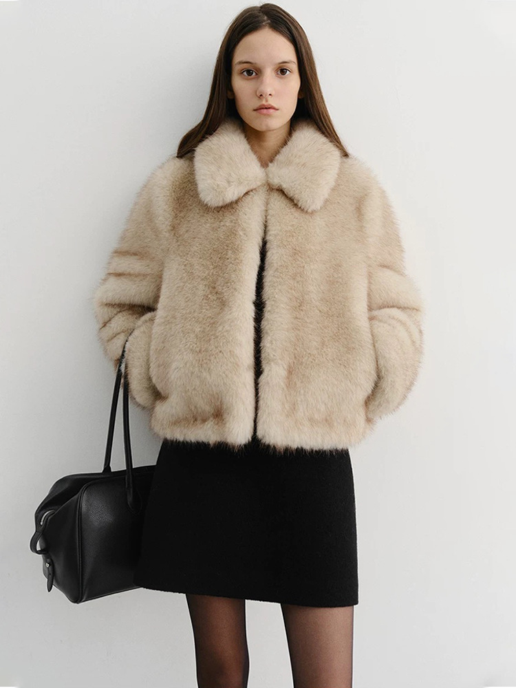 Four Beauties Slimming 100% short plush woolen A-line short skirt for women 25 winter New minimalist half skirt 9442 pic 12