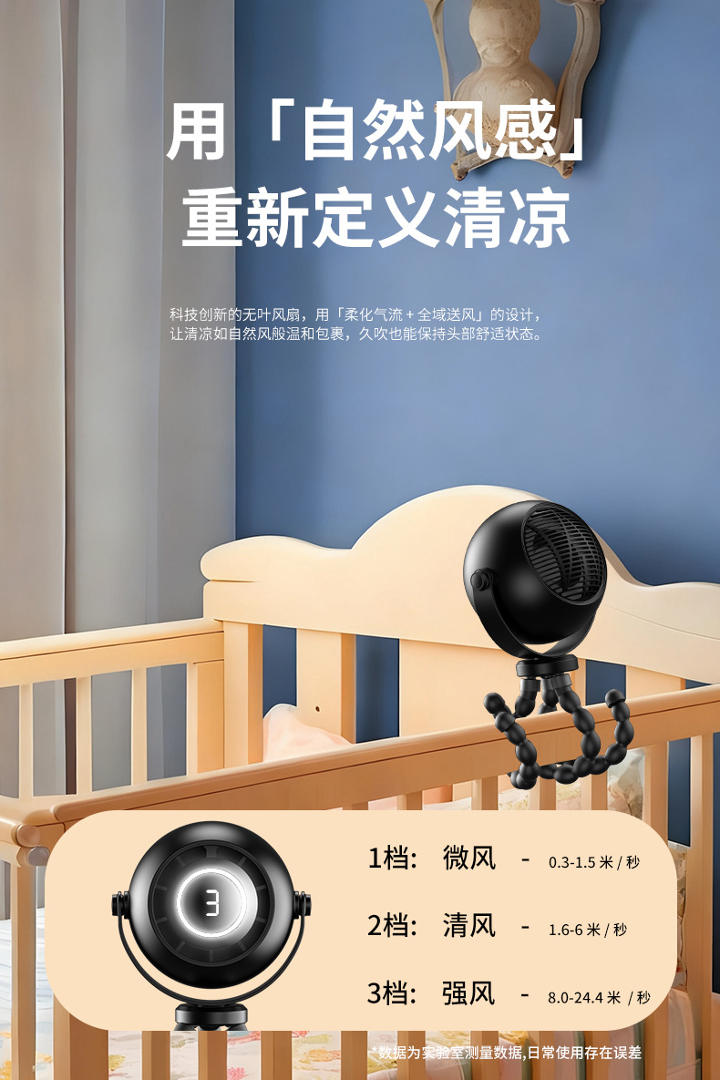 26新款婴儿车手持小风扇户外便携推车风扇静音八爪鱼风扇跨境详情9