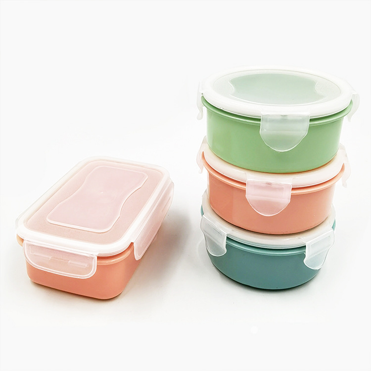 Cross-border round mini refrigerator, food storage box, small lunch box, kitchen bento box, plastic storage box, rectangular sealed box pic 2