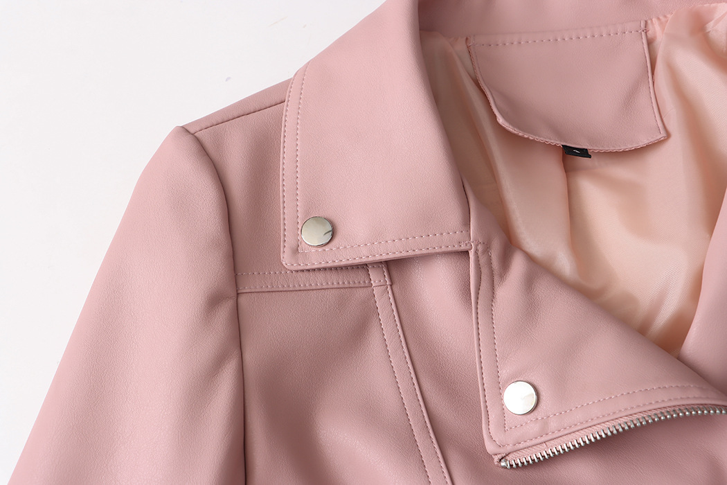 司南 时髦斜门襟拉链设计感 超模机车风皮衣夹克外套高级 SN4227详情61