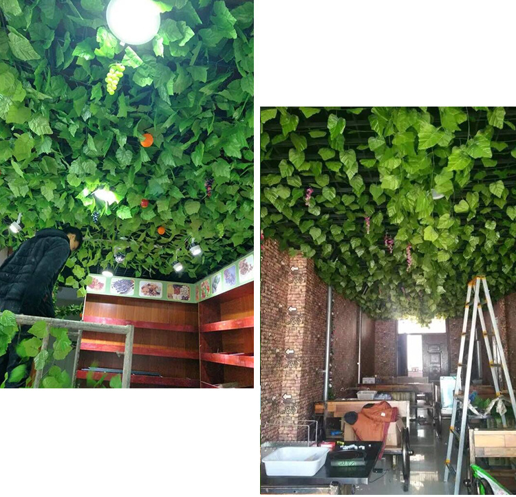 Artificial vine, grape leaf decoration, artificial flower vine, pipe winding, flower vine green plant, ceiling leaf, plastic green leaf pic 10