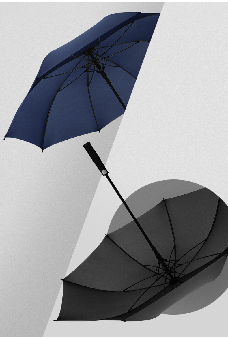 全纤维高尔夫伞大号直杆长柄商务贵宾伞广告伞雨伞男士双人礼品伞详情9