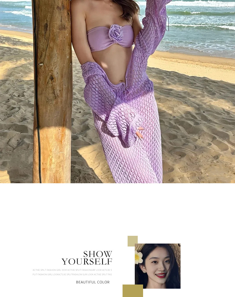 New Thai swimsuit, smock, long dress, sexy bikini, three-piece set, high-end vacation swimsuit for women 125092 pic 17