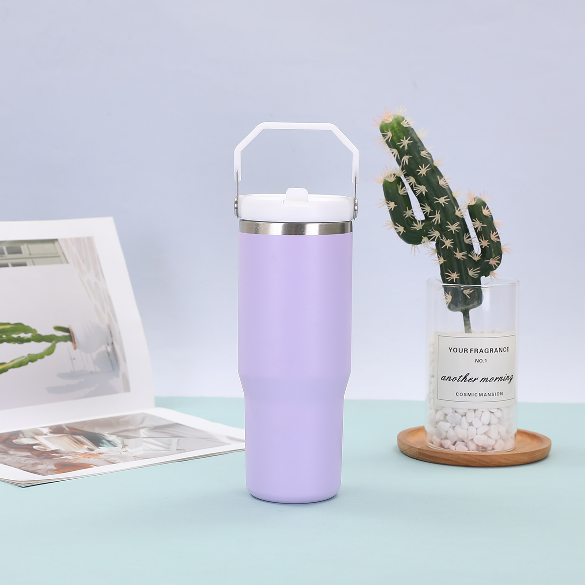 跨境30oz提手杯双层真空304不锈钢汽车杯户外便携车载保温杯批发详情11