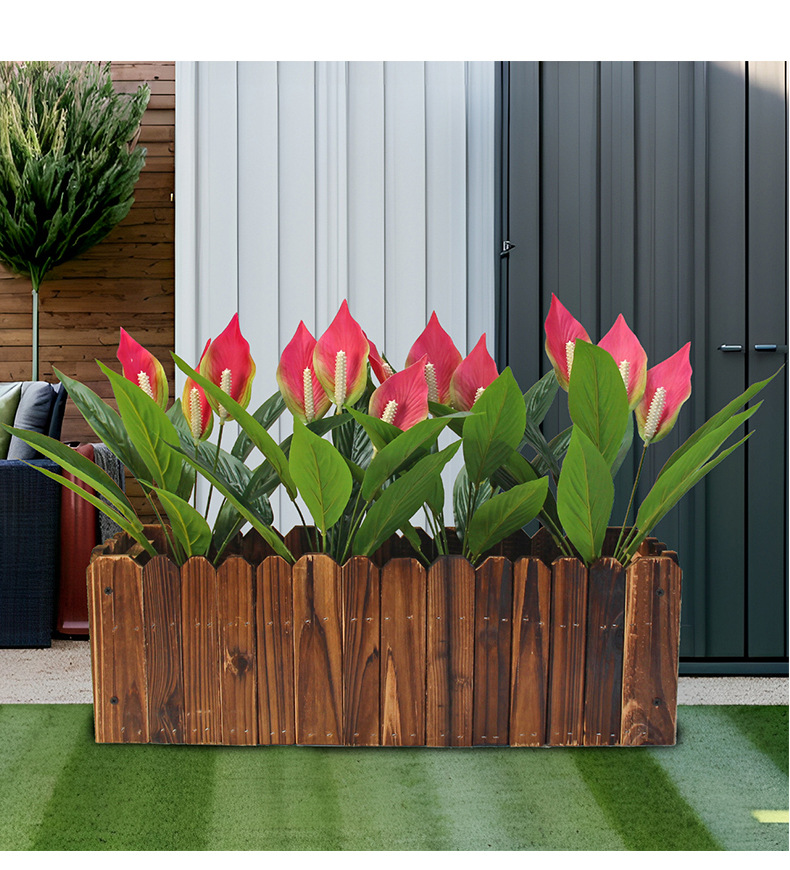 Artificial flowers: outdoor white anthurium, garden decoration, restaurant partition flowers, indoor red anthurium, indoor plastic anthurium, artificial plants pic 3