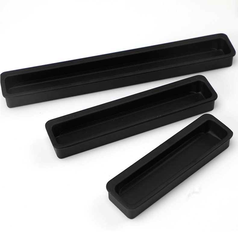 The black invisible handle of the tatami is embedded with the drawer handles of the cabinets and wardrobes. The sliding door is equipped with a golden concealed embedded handle pic 86