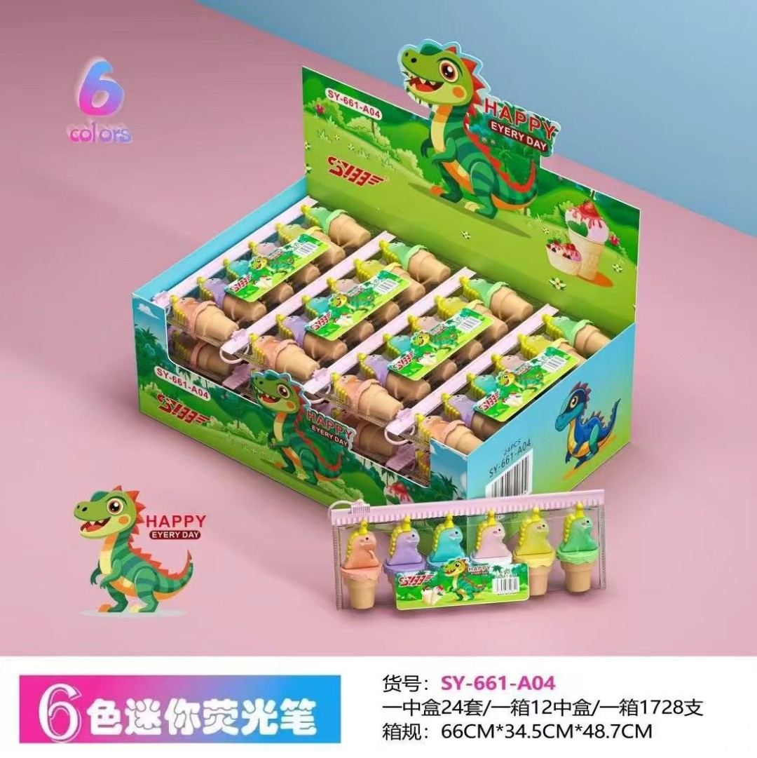 SY-008熊猫团子创意硅胶头荧光笔 6色学生专用笔熊猫宝宝文具 炫酷造型荧光笔套装详情5