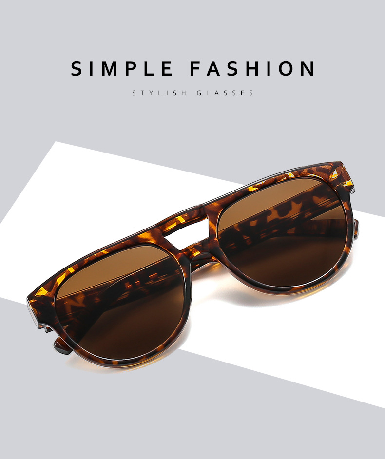 2024年双梁嘻哈开车司机蛤蟆防紫外线墨镜男时尚潮搭防蓝光平光镜详情2