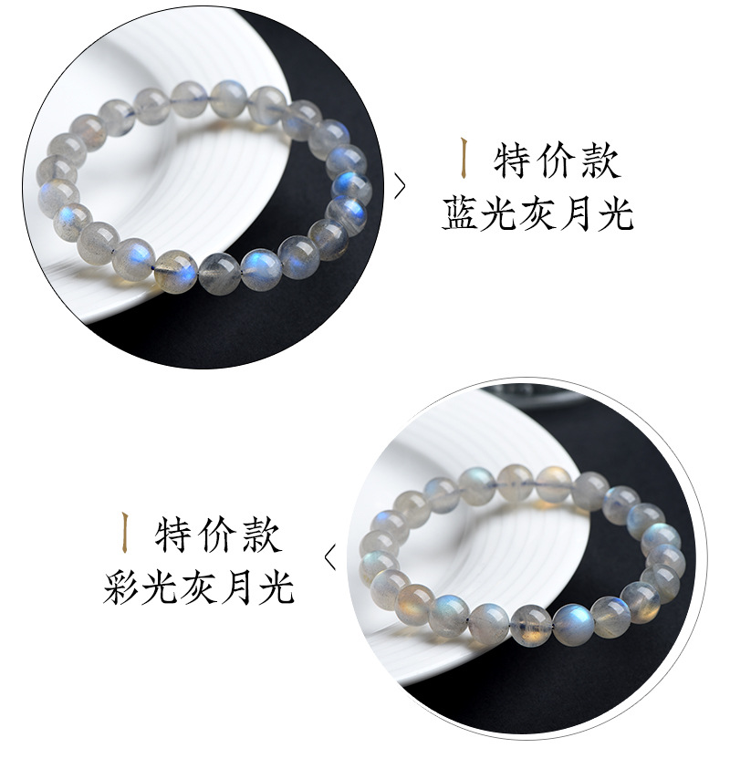 Jiuya Crystal 7a Grade Natural grey Moonstone loose beads Feldspar semi-finished DIY jewelry bead wholesale pic 6