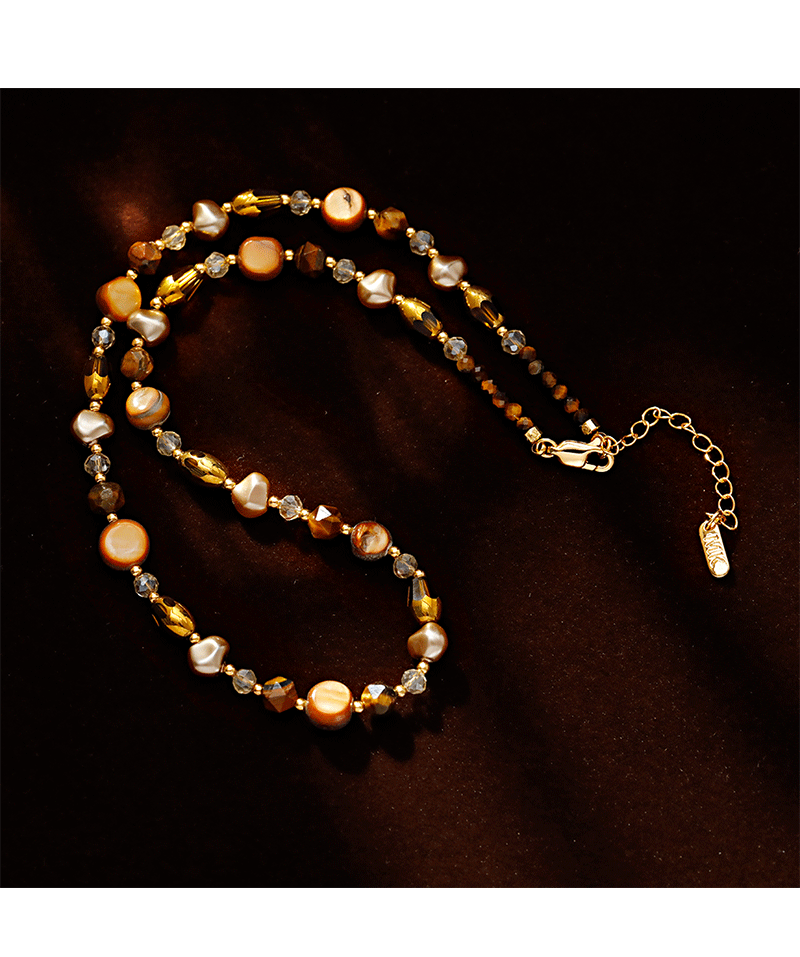 Hyacinth melard vestimenta tiger eye piedra largo collar de cuentas mujer accesorios 2025 tik yin bang luz suéter de lujo cadena pic 4