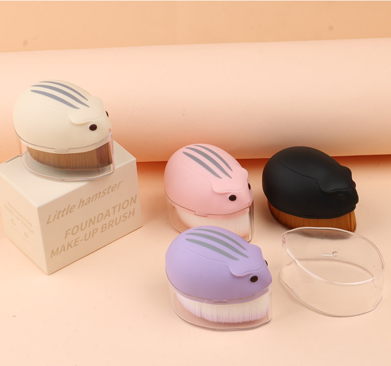 新款现货小仓鼠化妆刷柔软毛洗脸刷不吃粉无痕粉底刷便携式化妆刷便携可爱粉底刷美甲粉尘刷多功能刷子详情14