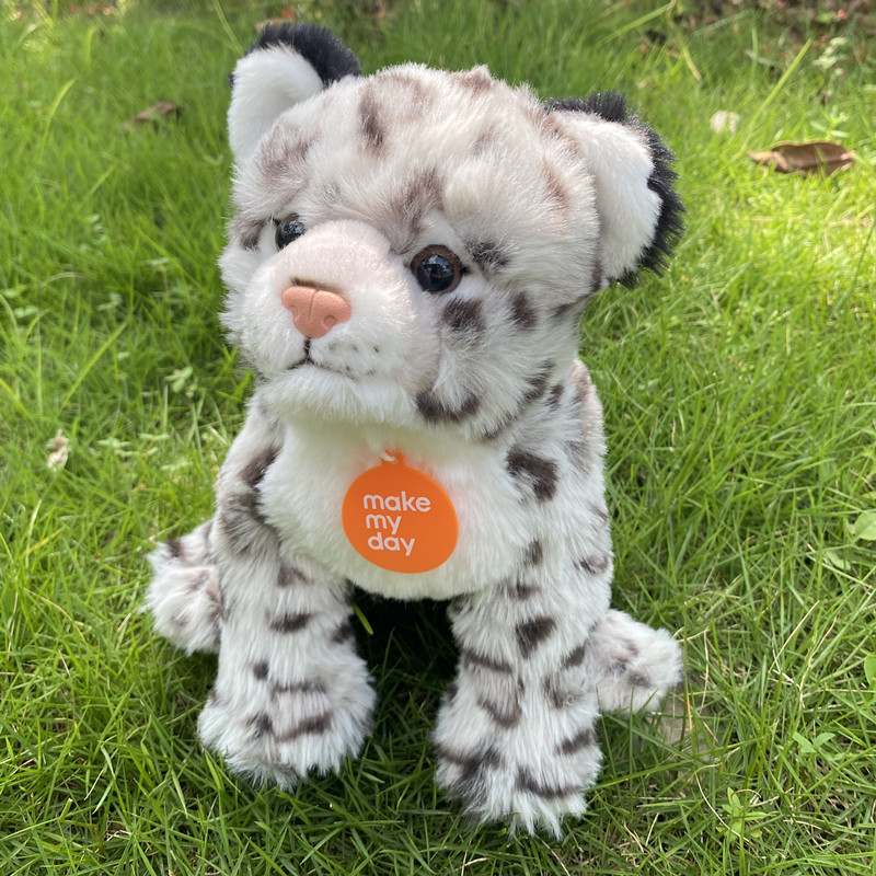 A cute plush toy of a leopard for sleeping, a simulated soothing doll, and a snow leopard doll as a gift for the zoo pic 3