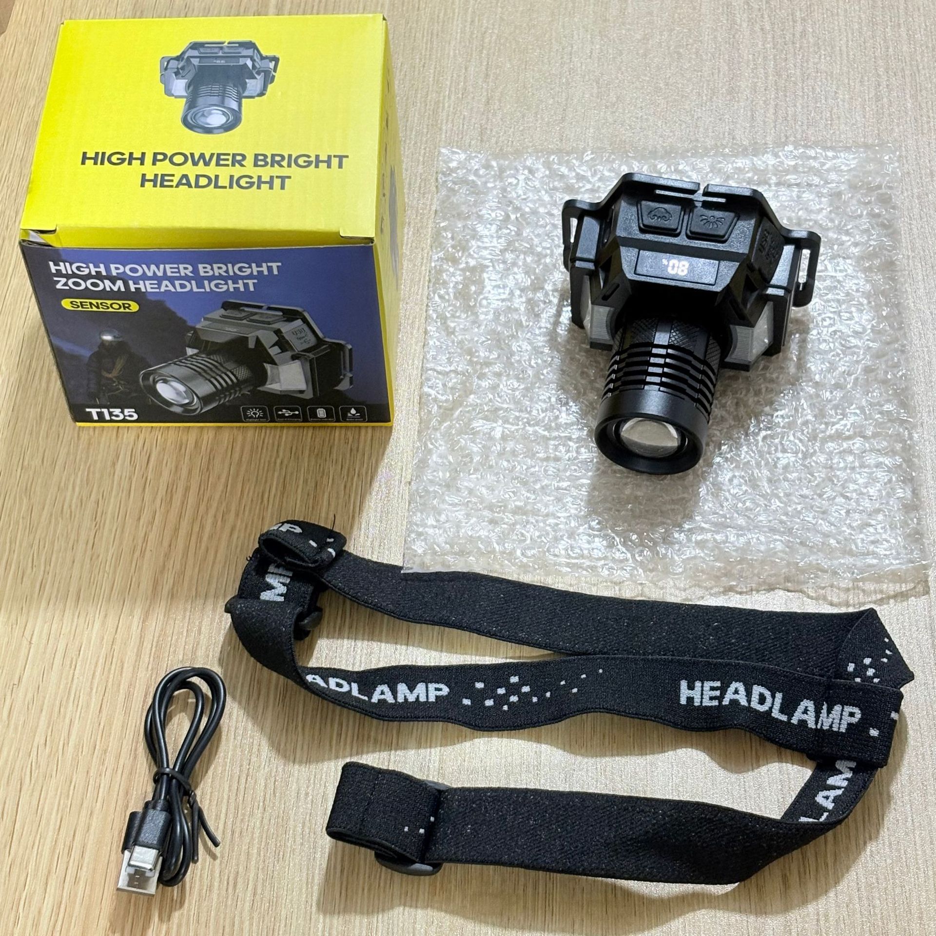 Fuente transfronteriza de dos luces lleva LED display de potencia recargable noche paseo faros zoom larga duración aleación de aluminio lámpara de minería pic 21