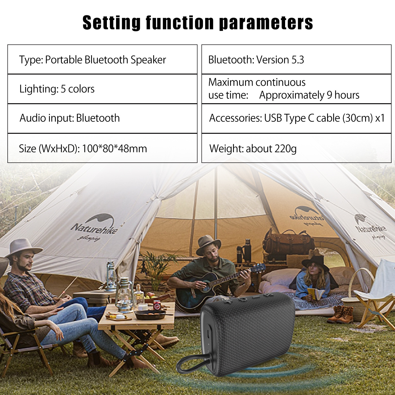 The AOOLIF fabric wireless Bluetooth speaker comes with a waterproof IPX4 Bluetooth speaker, a small steel cannon, and a card-inserting private mold pic 16