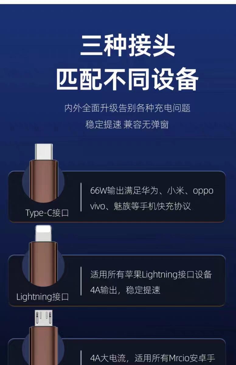 数据线炫彩RGB一拖三流光66w车载呼吸灯线渐变超级快充手机充电线详情10