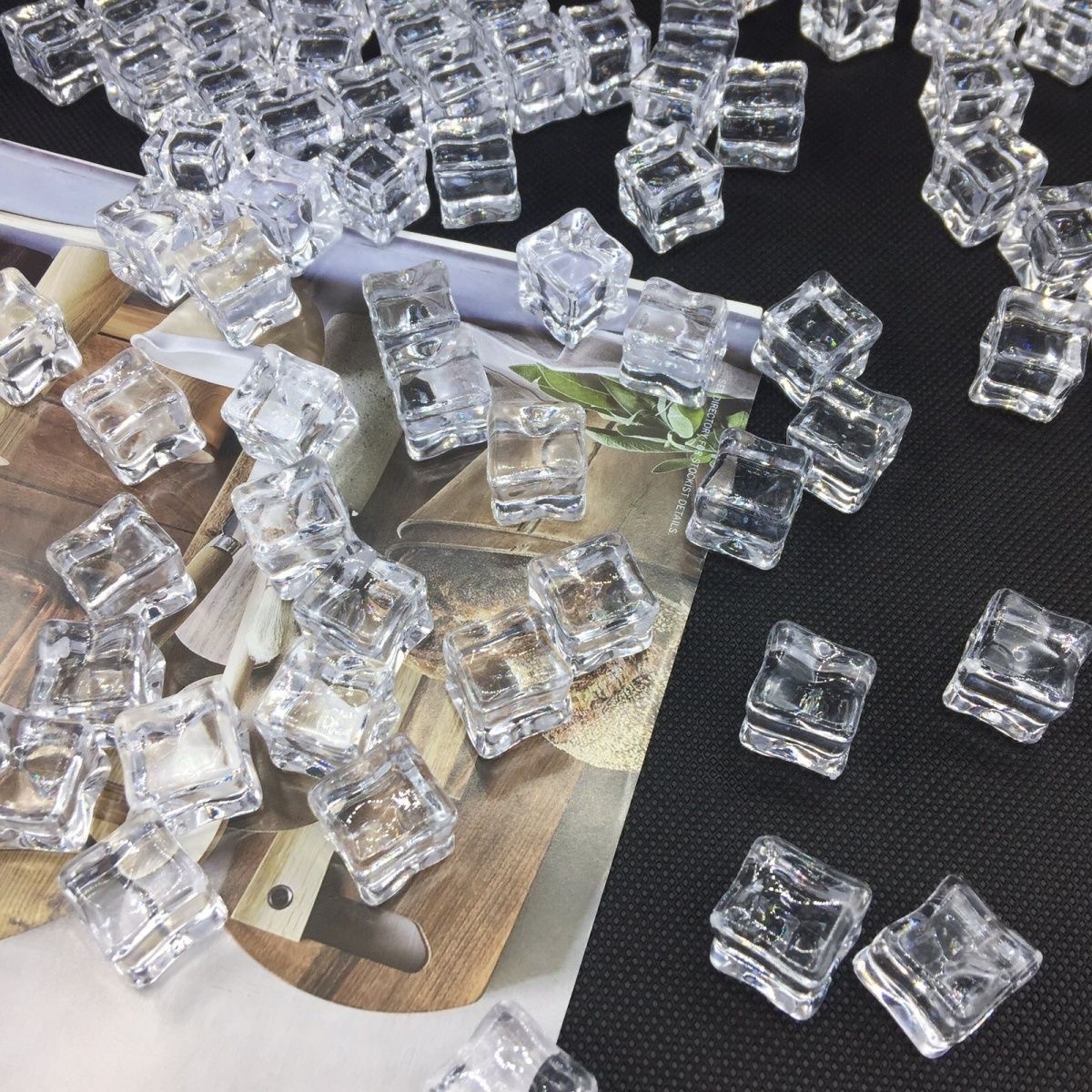 Transparent simulated square ice cubes, photography props, fake ice cubes, acrylic blocks, bar and home decoration items pic 5