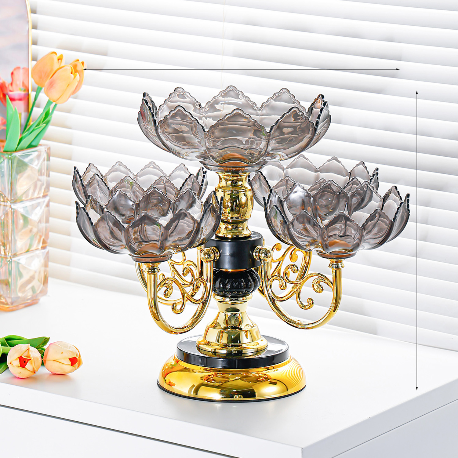 高颜值欧式网红水果盘家用客厅茶几现代创意多层轻奢风零食糖果盘详情7