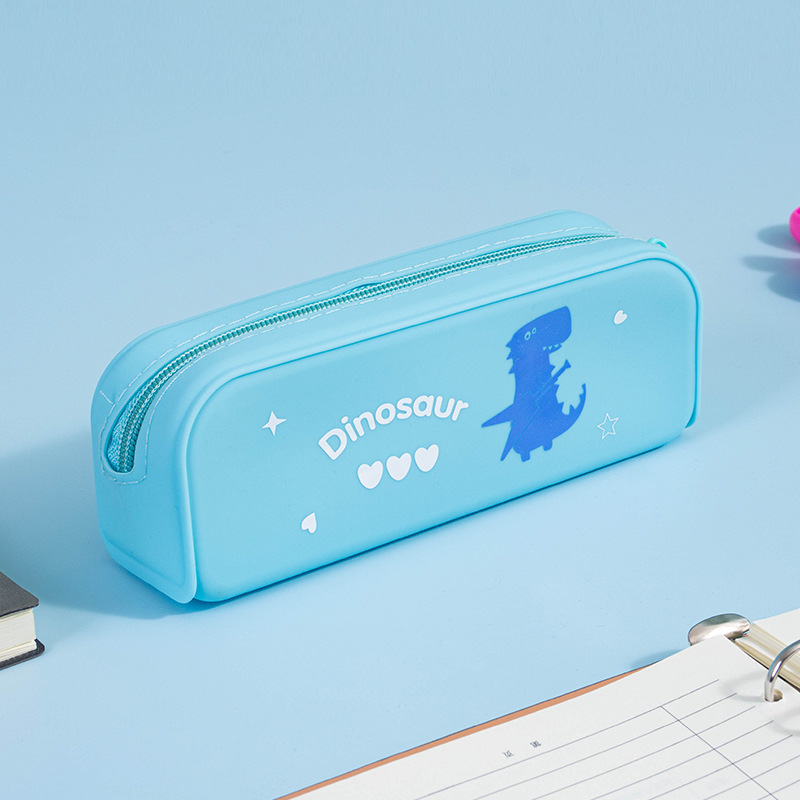 Silicone small dinosaur pen cases for both domestic and foreign trade, high appearance level pen cases, student stationery pic 3