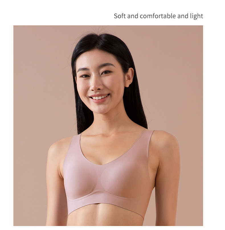 半固定杯宽肩带果冻无痕内衣女小胸舒适女士调整型背心式文胸女详情20