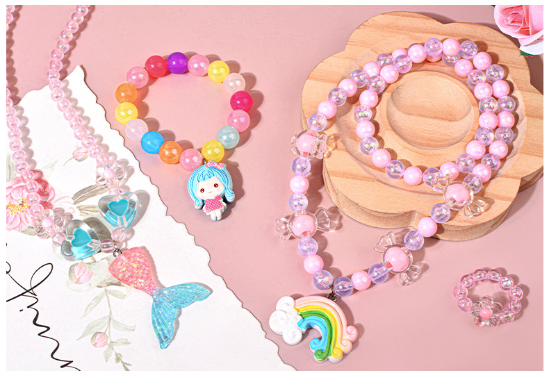 儿童串珠手工diy饰品手链益智玩具女孩项链材料卡通盒穿珠子批发详情14