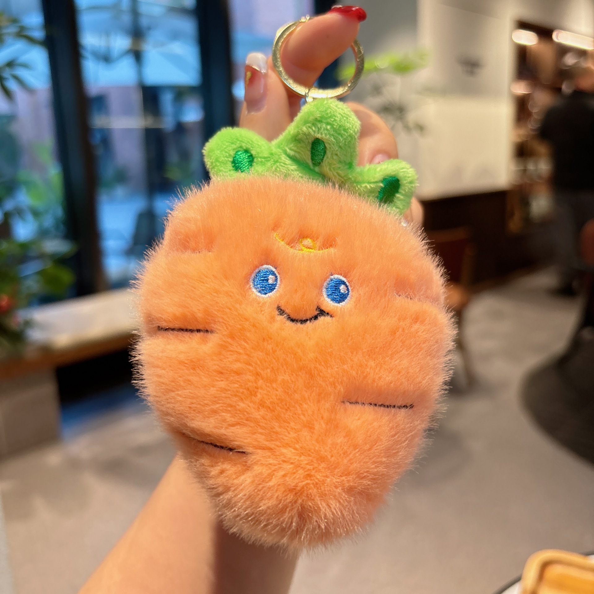 创意水果美食毛绒钥匙扣肉夹馍卡通儿童书包钥匙链可爱少女包挂饰详情17