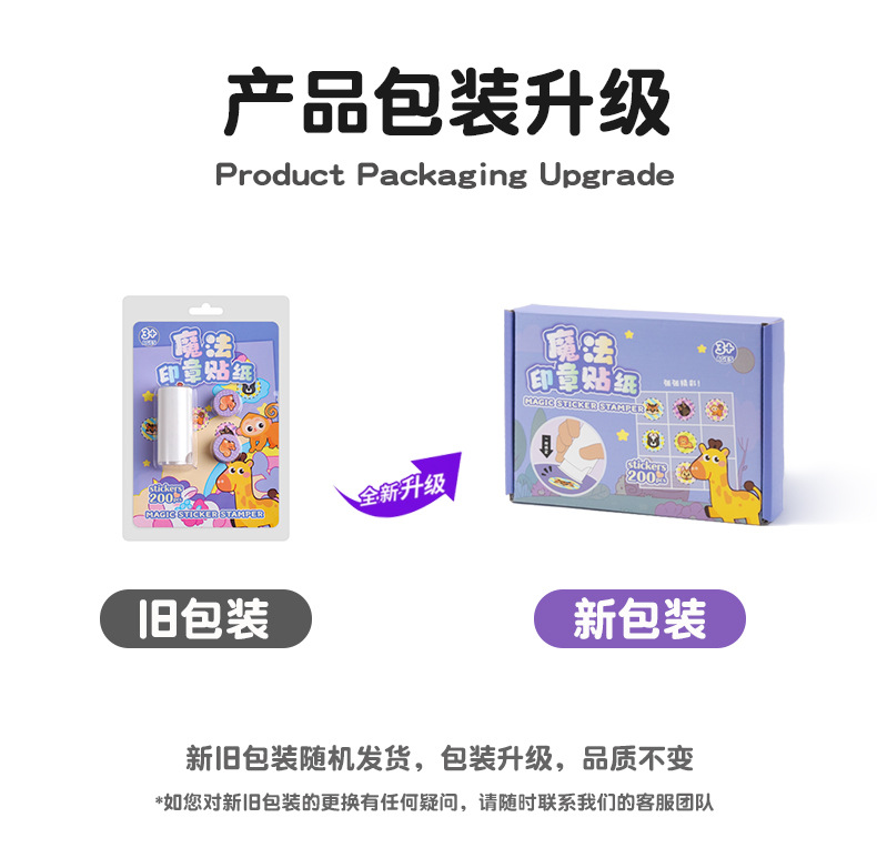 魔法印章贴纸奖励卡通贴纸DIY手账礼盒儿童卡通盖章笔宝宝奖励详情1