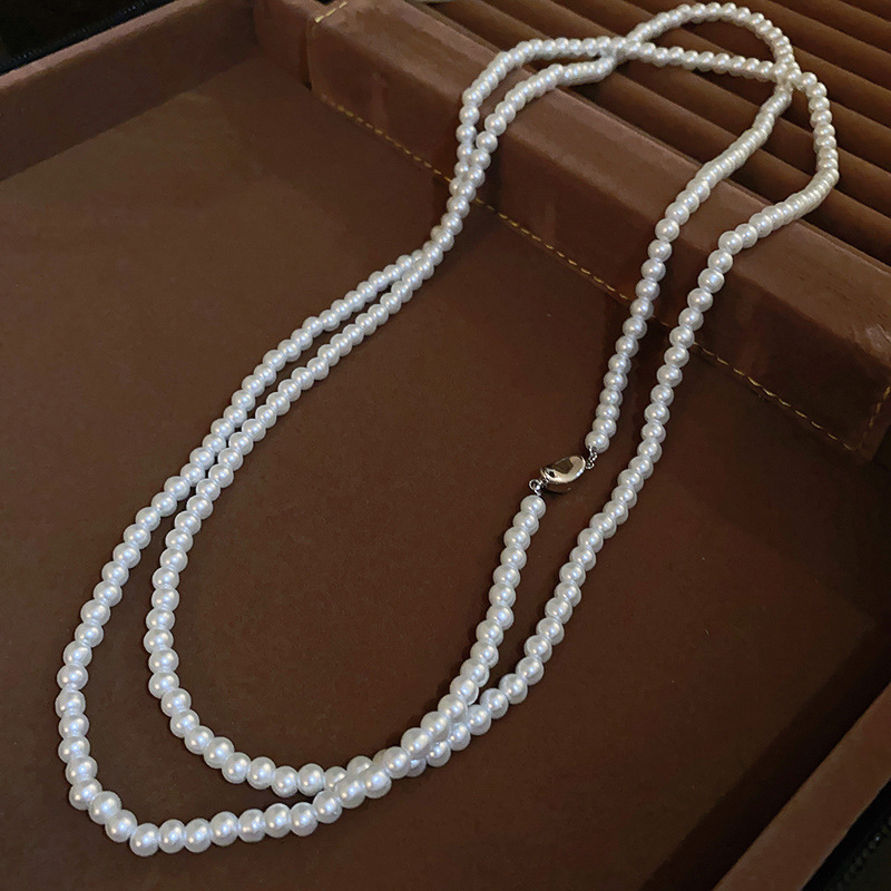 Irregular long pearl necklace, French light luxury style, sweater chain, niche simple and high-end necklace wholesale for women pic 64