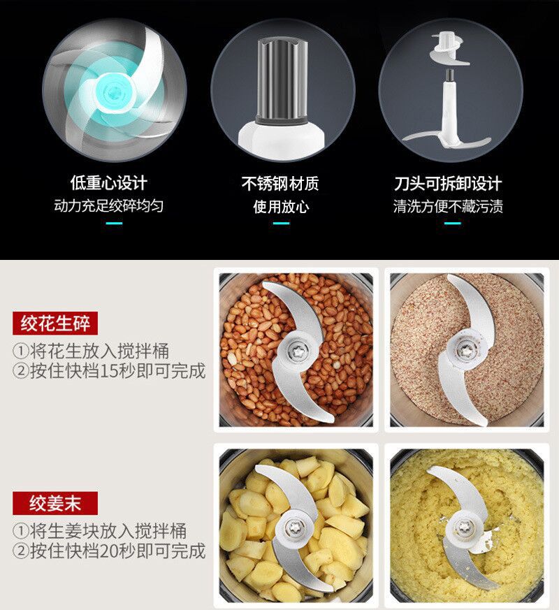 6L stainless steel electric meat grinder, 2L110V English meat grinder, 3L dual-speed, 8L large-capacity foreign trade meat mixer pic 21