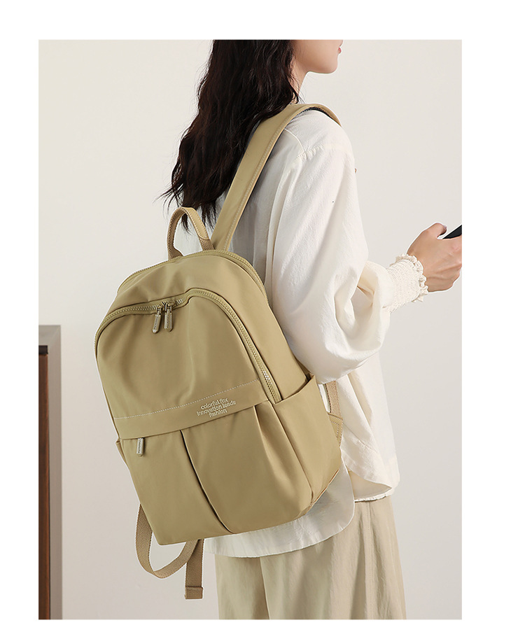 New cross-border large-capacity backpacks for high school boys and girls, simple and solid color backpacks for casual short trips and business trips, computer bags on both shoulders pic 11