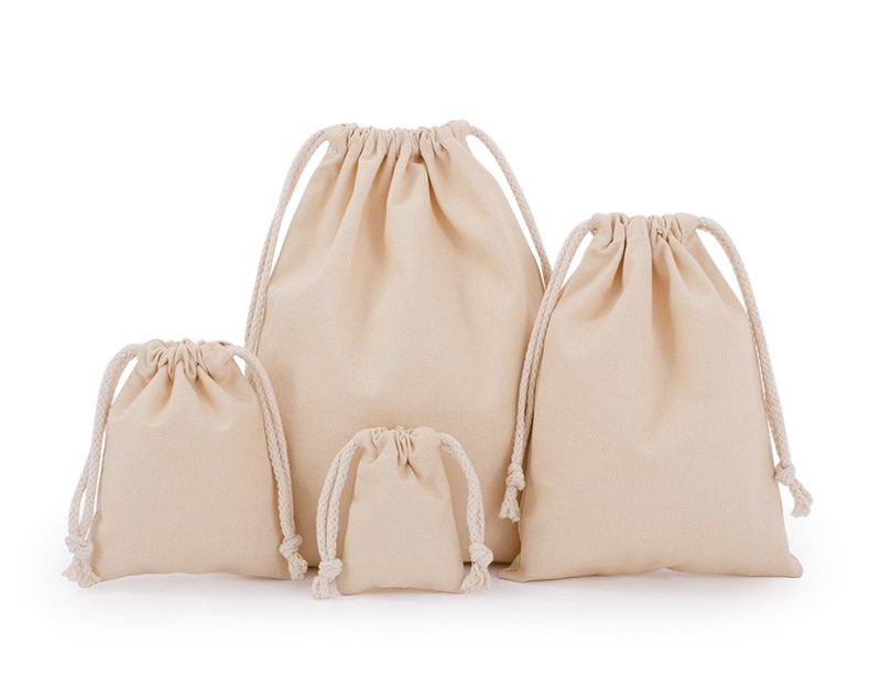 Wholesale and in-stock white drawstring cotton drawstring bags, blank eco-friendly gift packaging, storage canvas drawstring bags pic 36