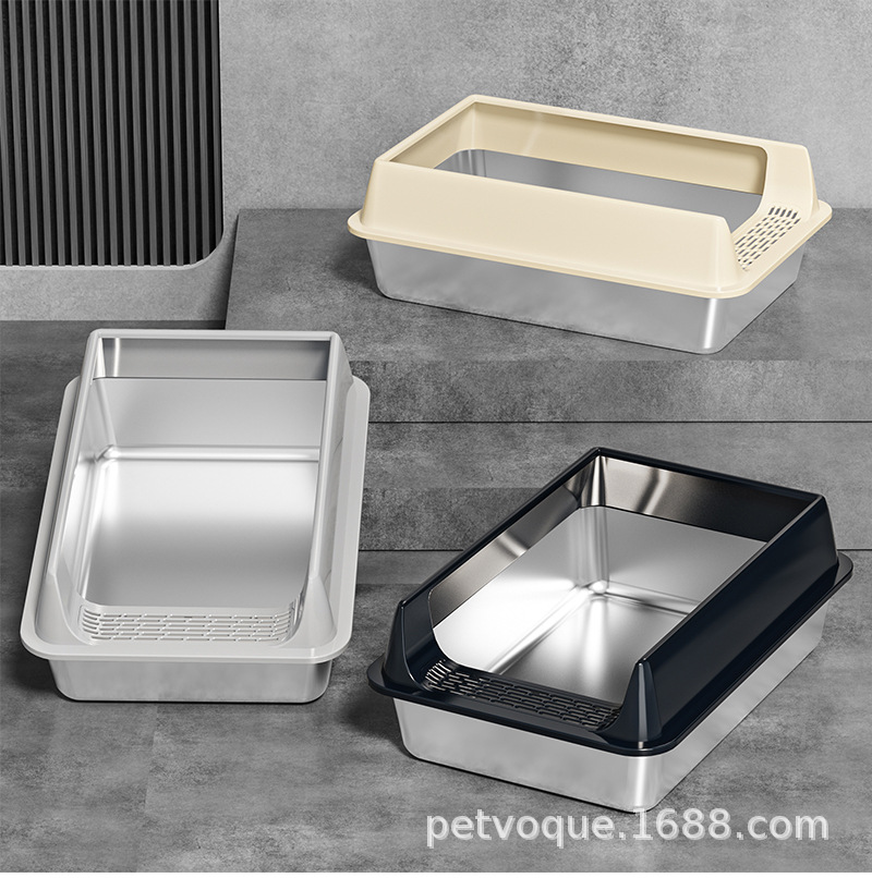 Lavabo cat de acero inoxidable a prueba de salpicaduras exteriores fácil de limpiar lavabo cat extragrande abierto engrosado semi-cerrado lavabo cat pic 5