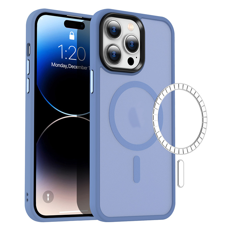 跨境适用iPhone16磁吸手机壳全包苹果15pro磨砂肤感14手机保护套详情3