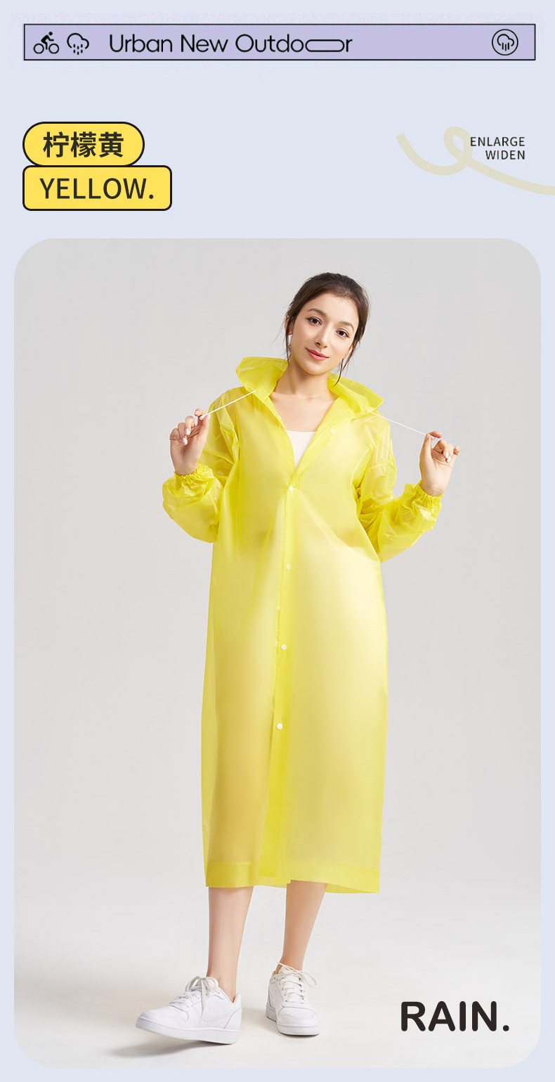 Non-disposable eva raincoat, fashionable outdoor walking portable, extended and thickened raincoat for children and adults pic 14