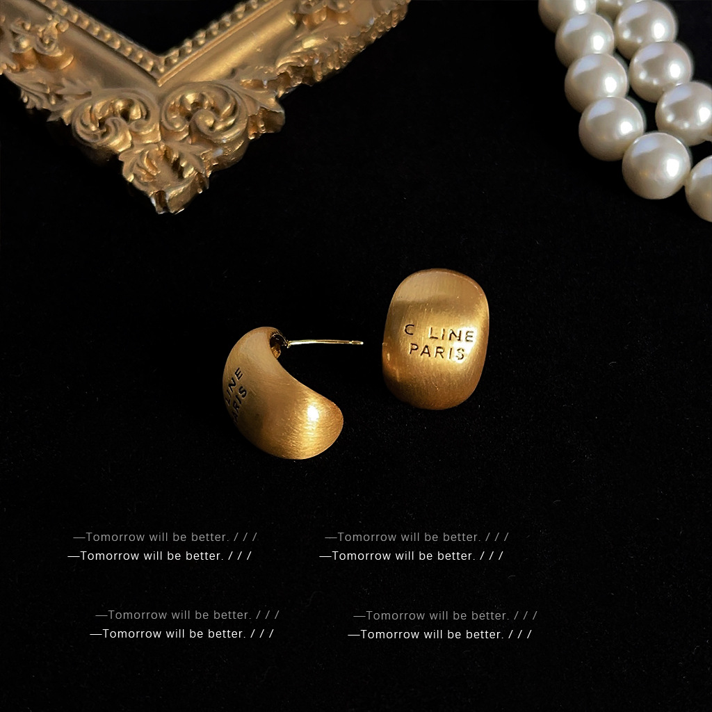 vintage high-end earrings, niche light luxury fashion, mid-style stud earrings, artistic temperament, fashionable earrings pic 54