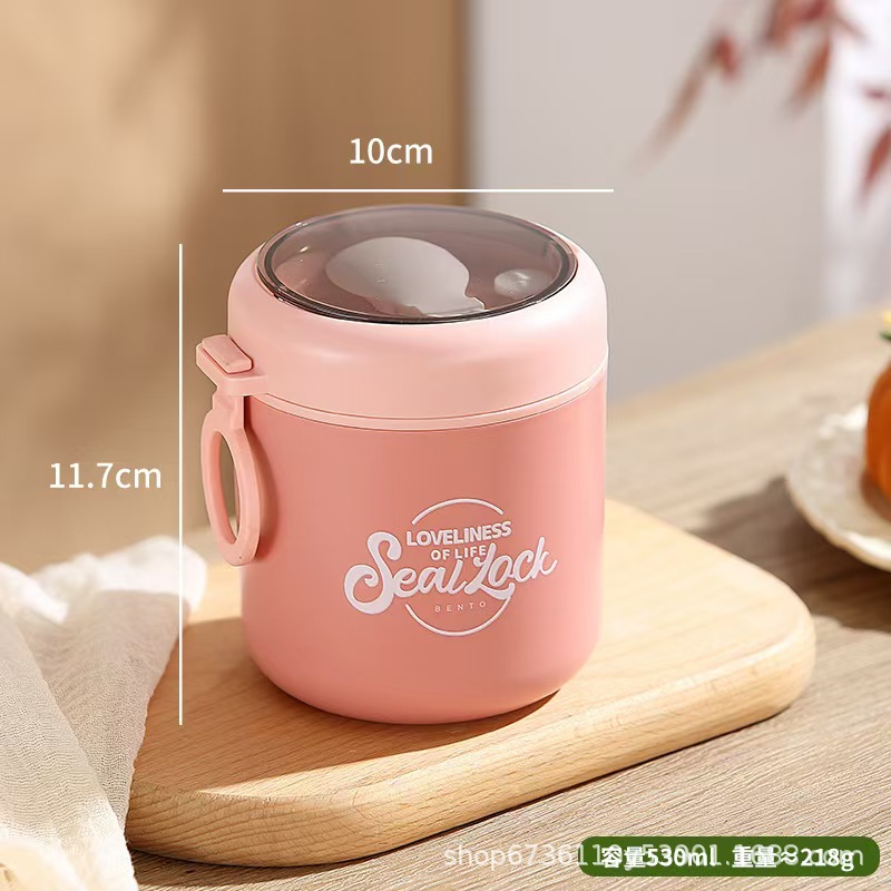 304 stainless steel large-capacity breakfast cup, insulated lid spoon, oat cup, milk cup, portable porridge for students and office workers pic 8
