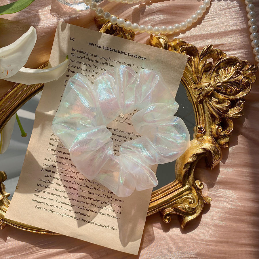 Large intestine hair band, Korean version of Organza, large intestine hair band, hair accessory, hair tie wholesale, rubber band, Instagram influencer, high appearance level pic 22