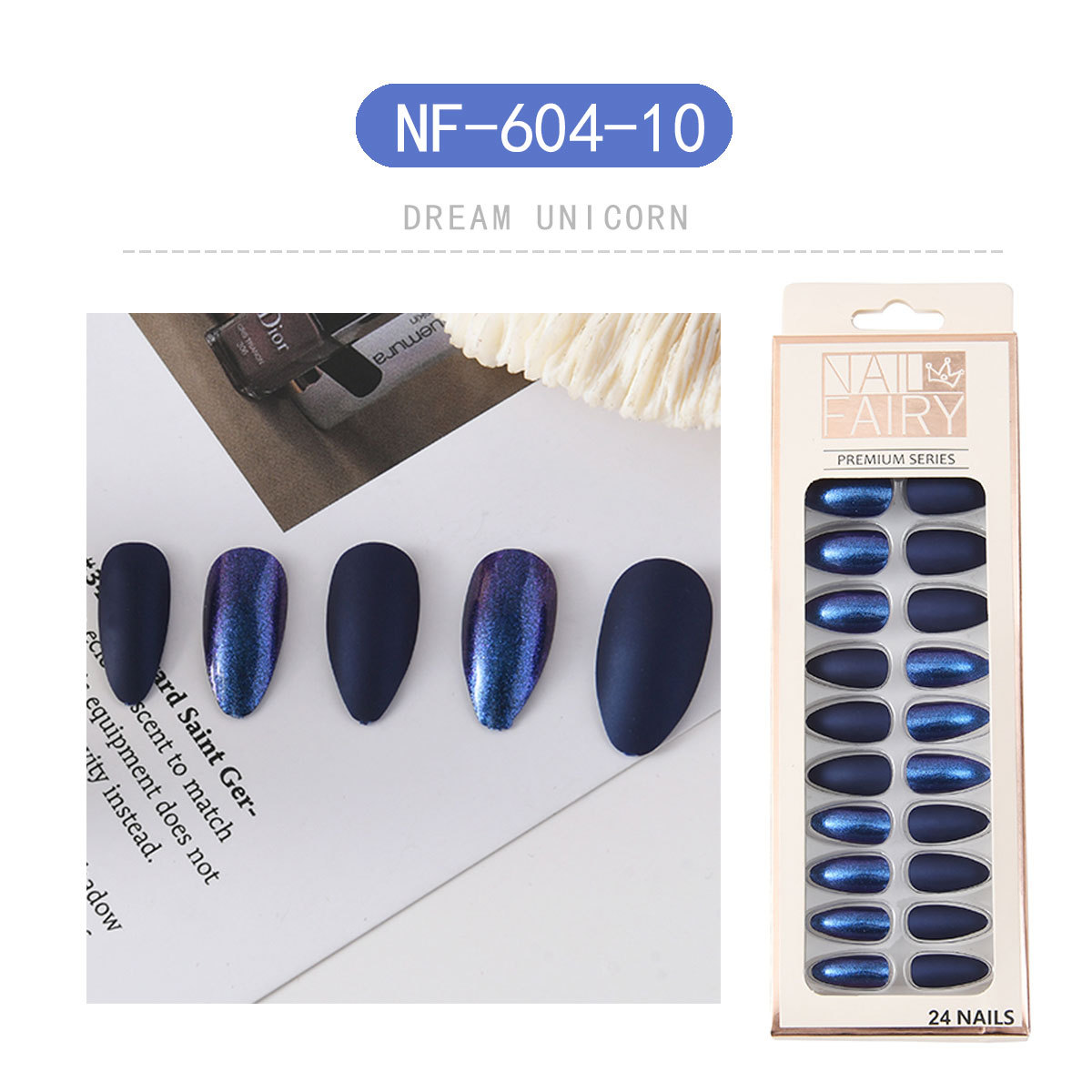 Cross-border new matte nail patches, wearable nails, reusable nail patches, finished fake nail sheets pic 13