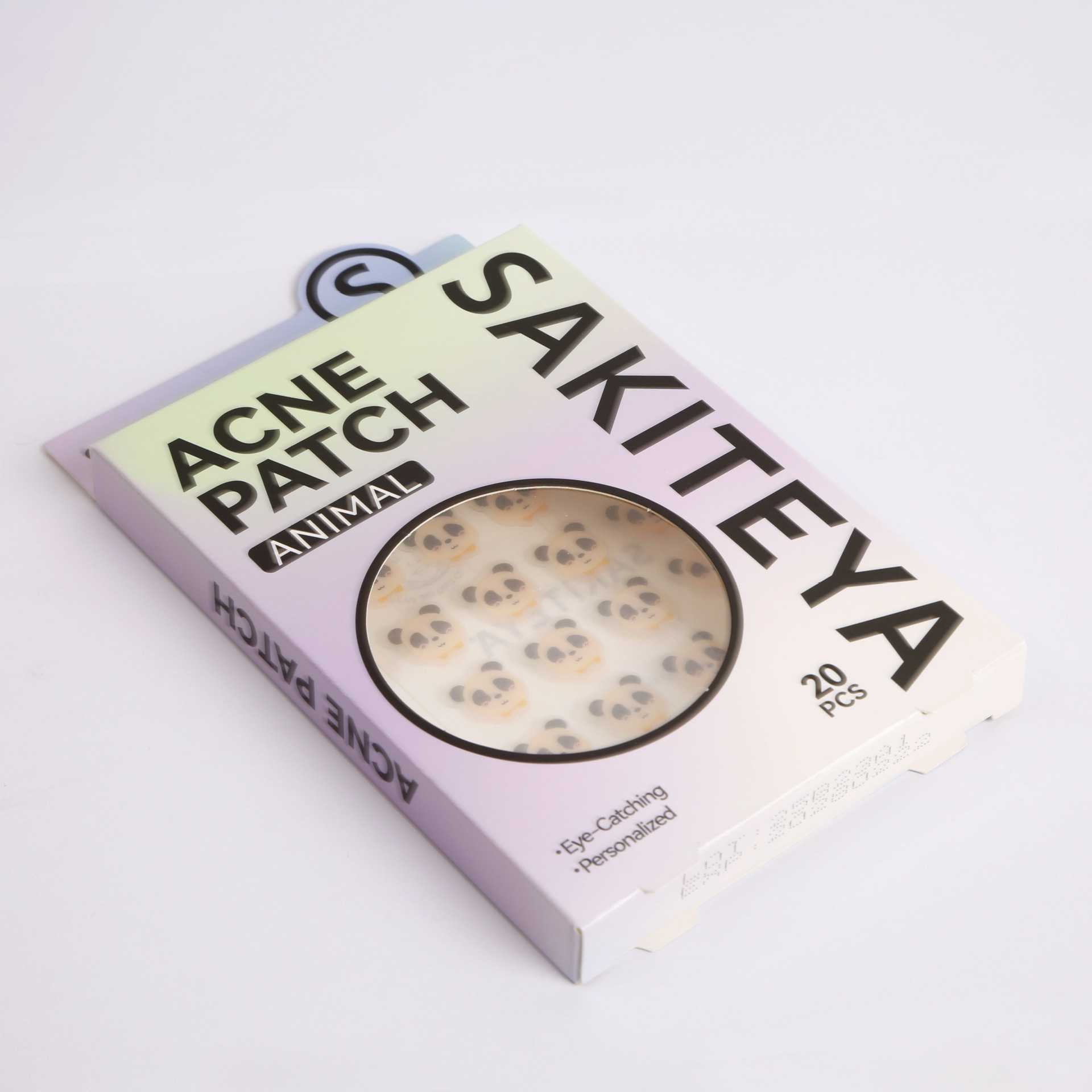 跨境出口英文痘痘贴卡通熊猫遮瑕透明日夜用脸颊贴茶树油祛痘贴详情5