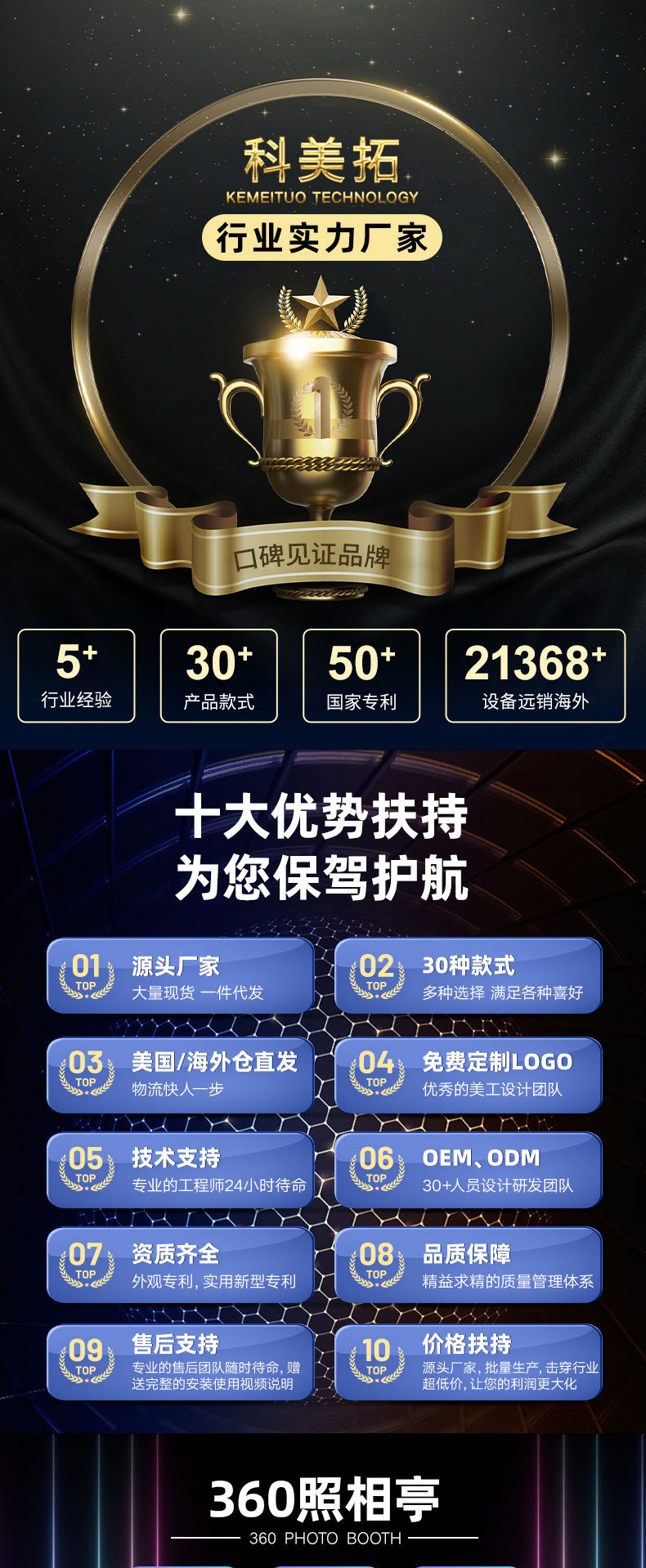 跨境爆款360 photo booth 派对旋转拍摄小舞台厂家直发厂家批发自拍道具详情1