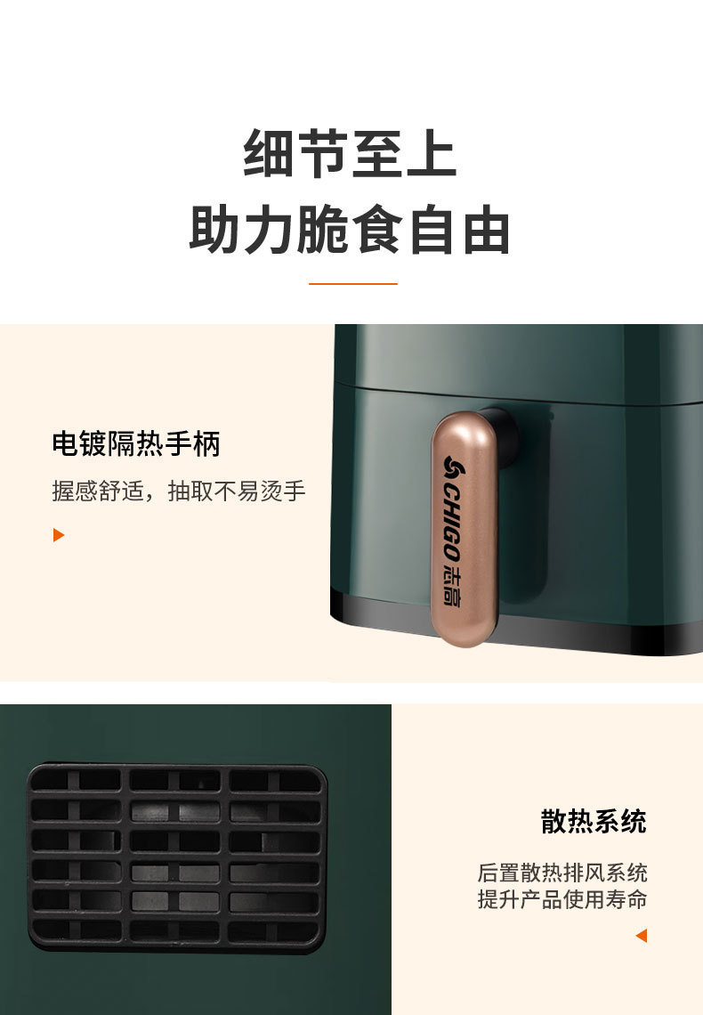 Air fryer, household non-stick pan, multi-functional fried chicken and French fries, smokeless, food-grade, large-capacity electric fryer pic 10