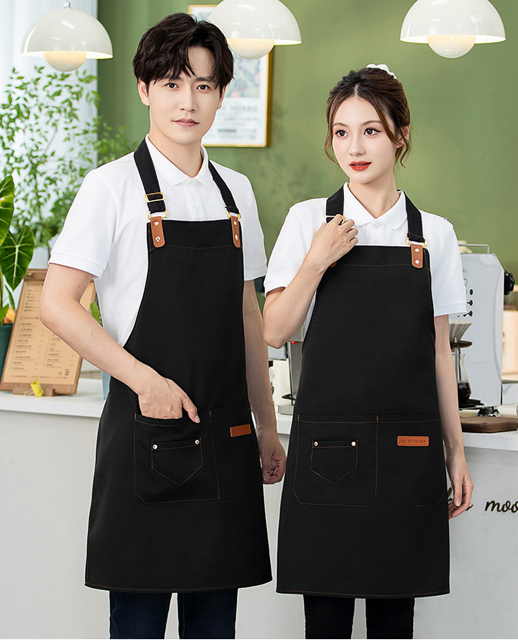 帆布围裙logo印字美甲烘焙咖啡奶茶店理发师防水防污耐穿的工作服详情19