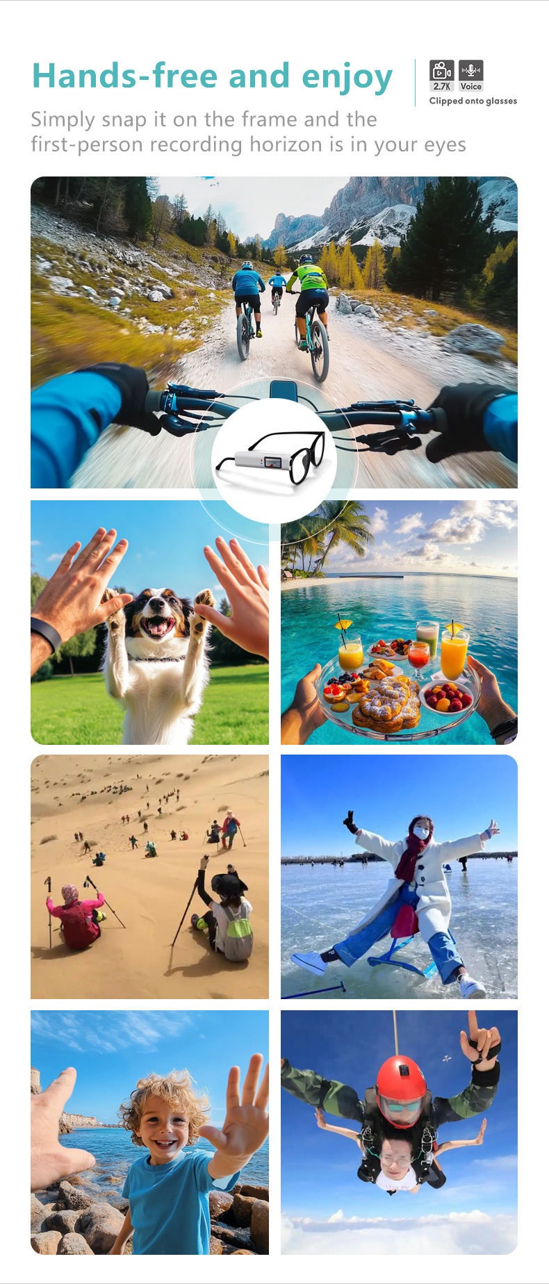 The new glasses action camera 1080P with WIFI view, video, DV, cycling and travel recorder S110 pic 9