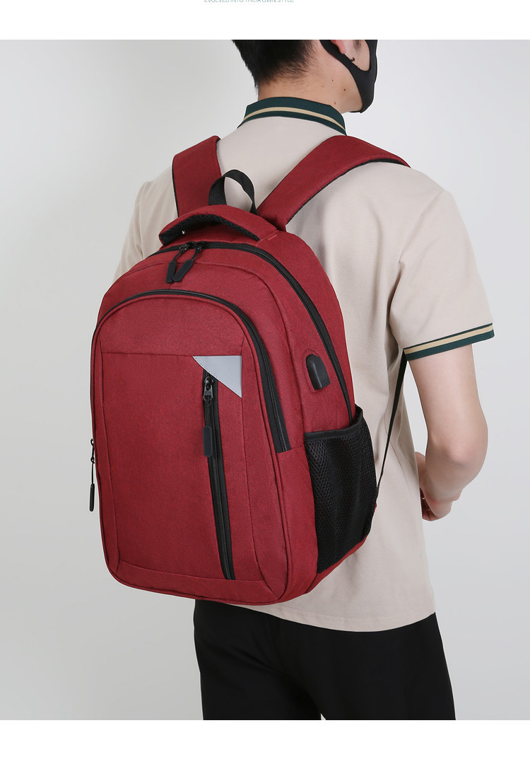 Wholesale 2023 New business double backpack, wear-resistant, water-repellent, large-capacity travel computer bag, casual, fashionable and simple pic 16