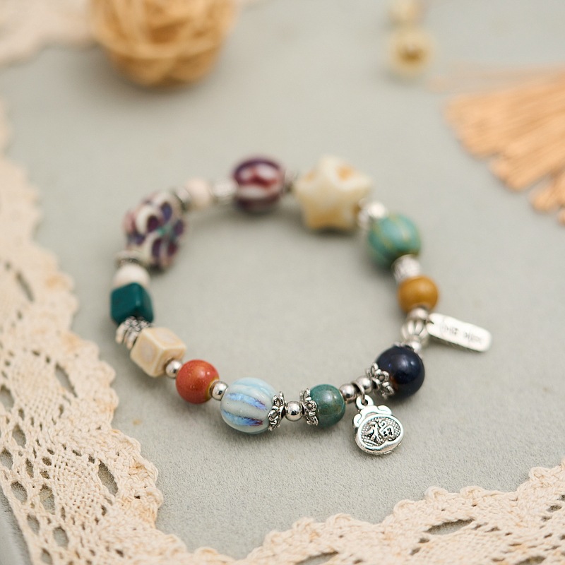 2024景德镇陶瓷手链女生小饰品古风串珠民族风新中式森系学生手串详情1