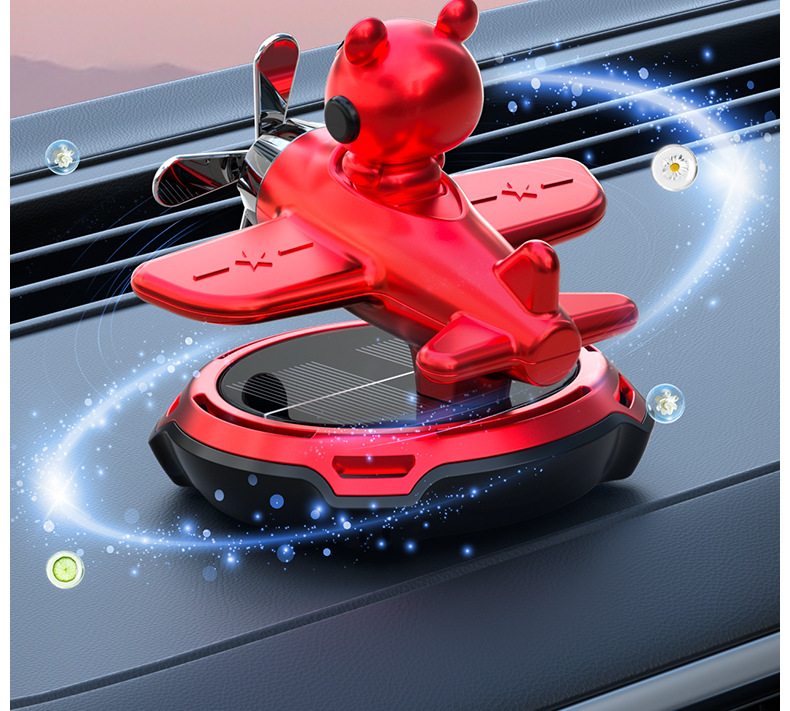 Solar-powered car rotating perfume helmet bear car aroma diffuser, airplane interior aroma decoration items, ornaments, light fragrance pic 15