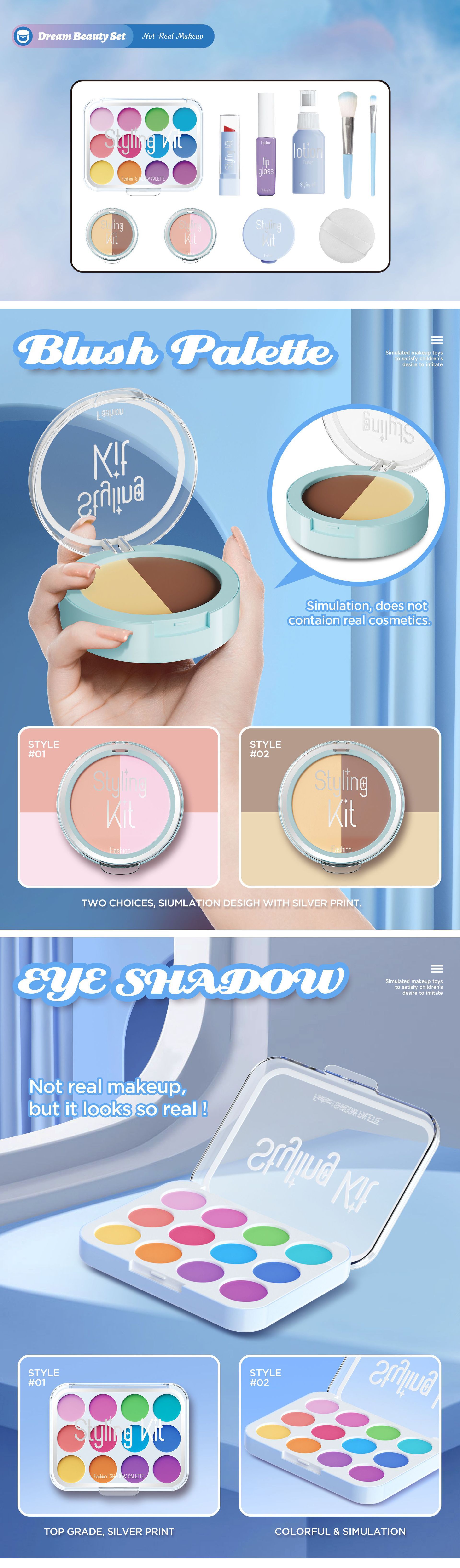 跨境亚马逊儿童过家家仿真化妆玩具女孩彩妆套装不可涂抹带收纳盒详情4