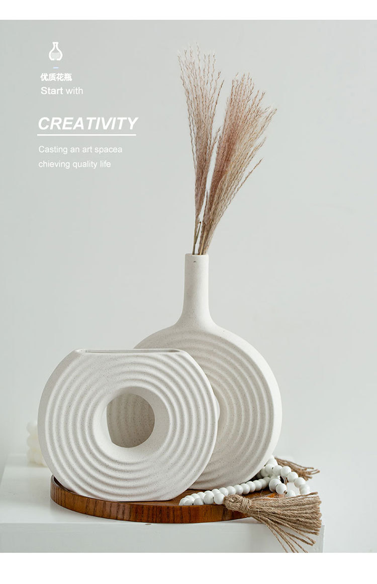 2026 New style flower arrangement, creative unglazed vase, hydroponic home decoration piece, ins style, high appearance level, flower vases, Nordic high-end ceramic pic 9