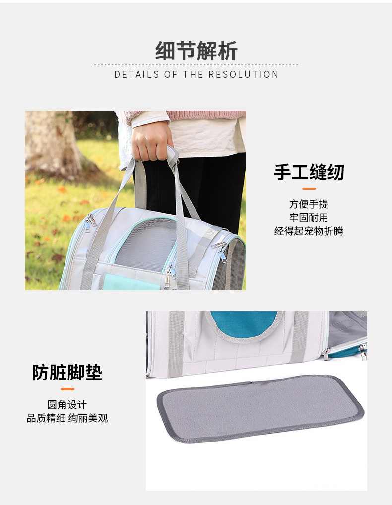 Rongka Pet Cross-border Portable Pet Bag, Portable Pet Backpack, Backpack, Breathable and transparent cat and Dog bag pic 12