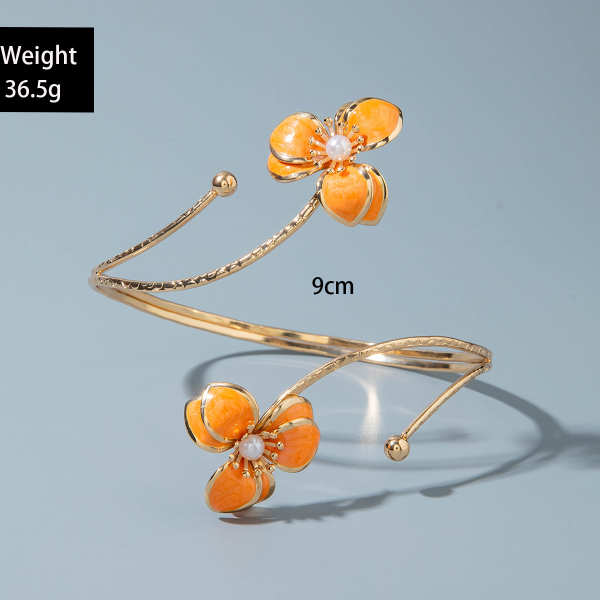 亚马逊跨境个性冷淡风海星手臂镯线条计感蝴蝶环形开口臂镯女详情145