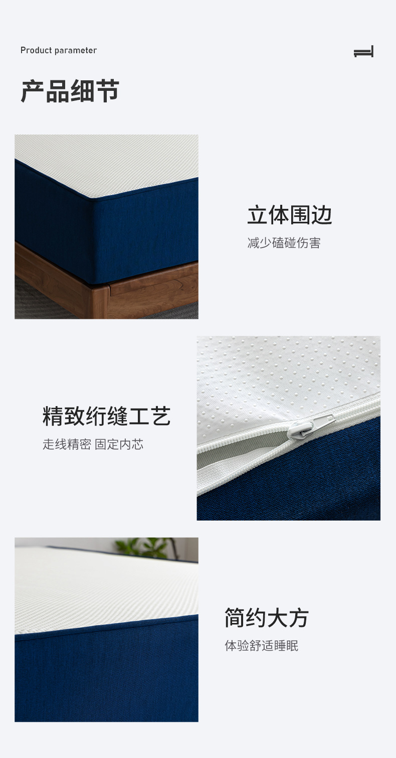 Wholesale custom spring mattress soft cushion, popular blue box, home, hotel, rental, memory foam Simmons mattress pic 7
